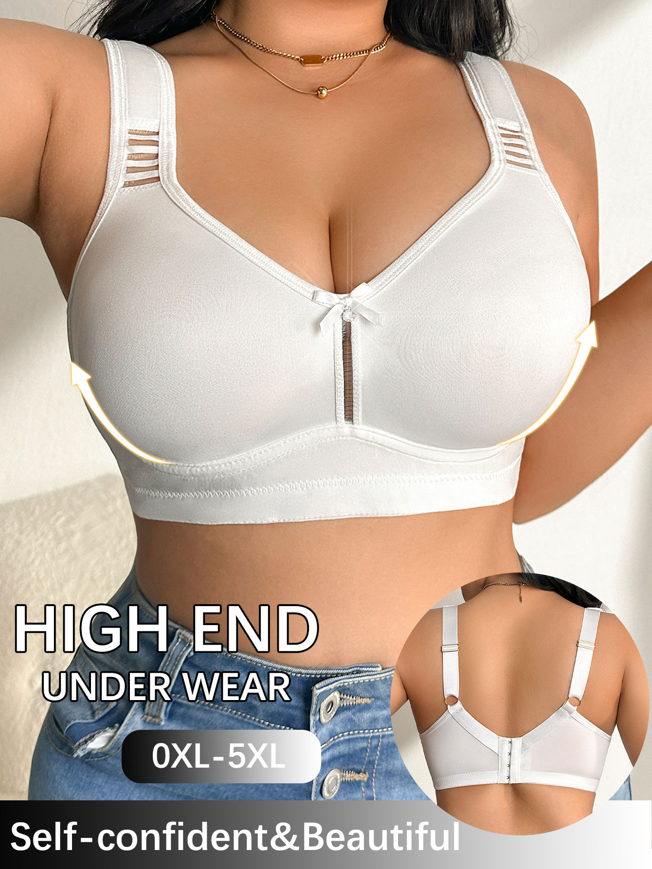 Plus-Size Wireless Bra with Wi - Push Up Bra Padded ulasan dan harga