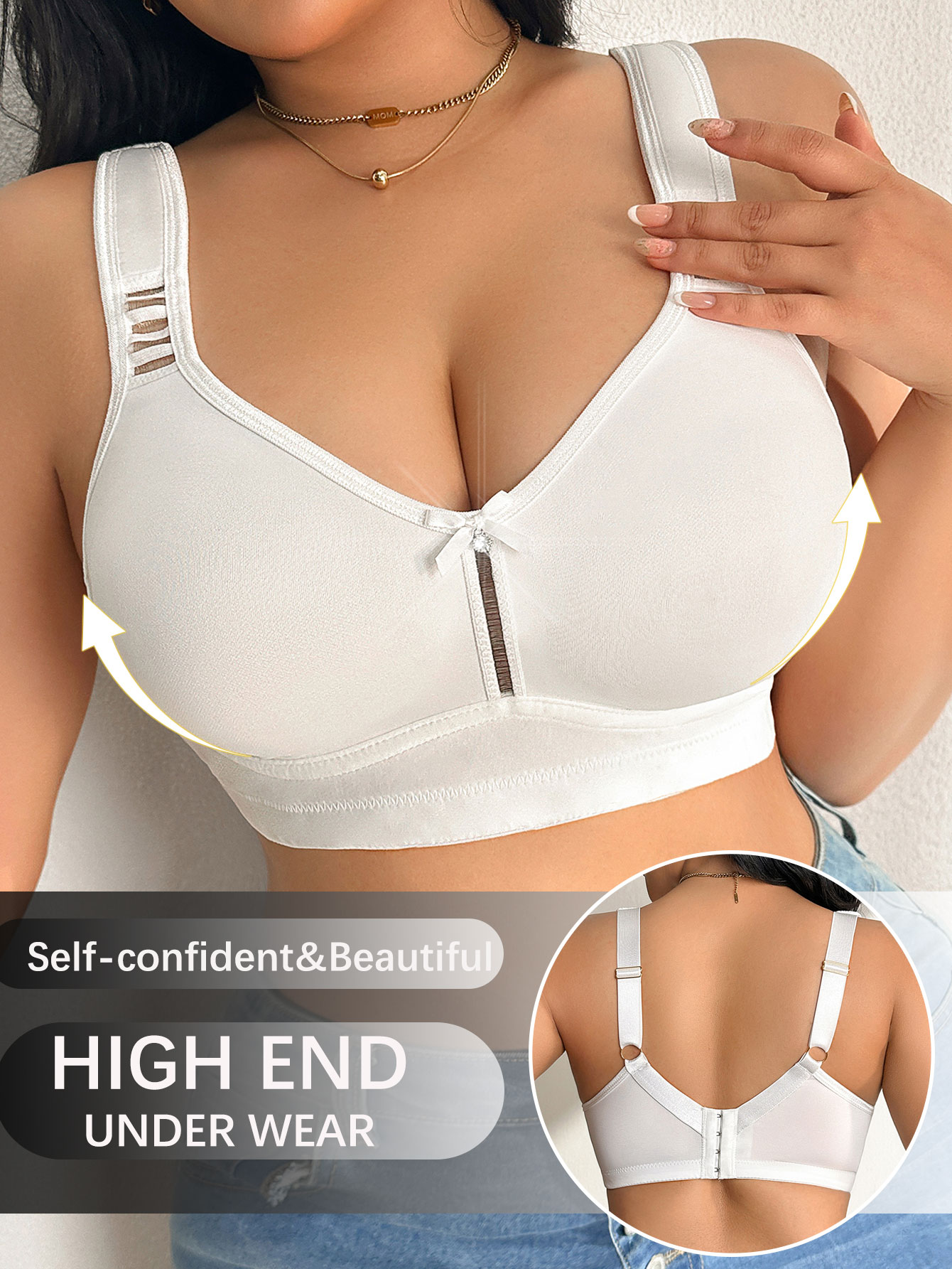 Plus-Size Wireless Bra with Wi - Push Up Bra Padded ulasan dan harga