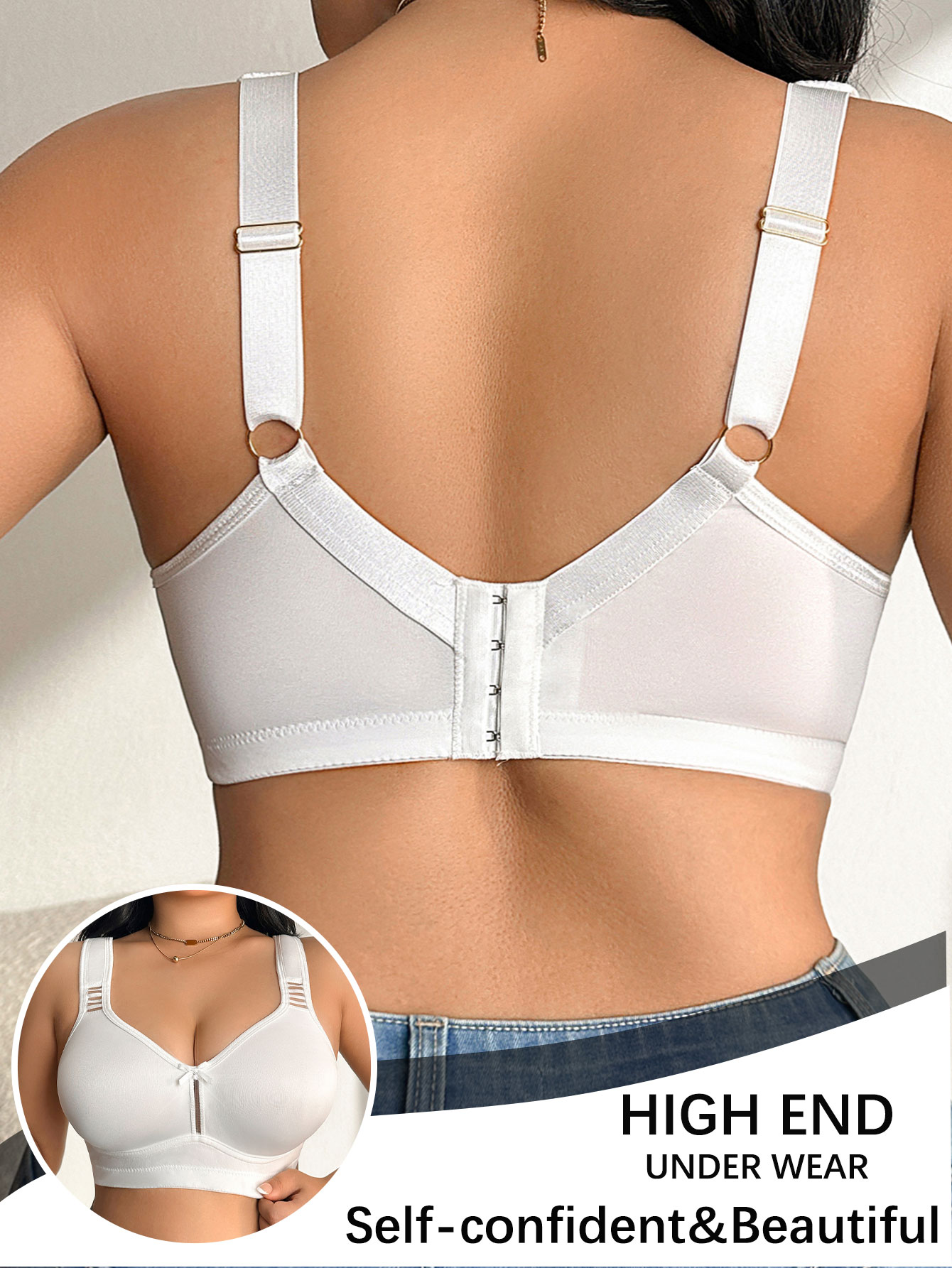 Plus-Size Wireless Bra with Wi - Push Up Bra Padded ulasan dan harga