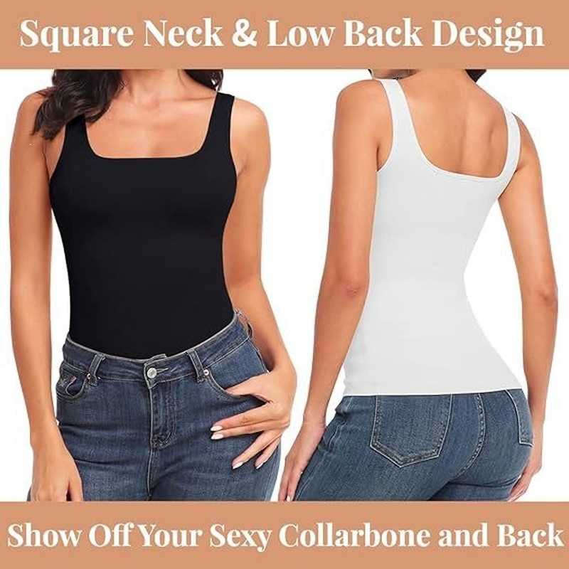 Women Seamless Square Neck Com - Shapewear Bodysuit Firm ulasan dan harga