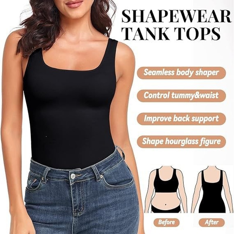 Women Seamless Square Neck Com - Shapewear Bodysuit Firm ulasan dan harga